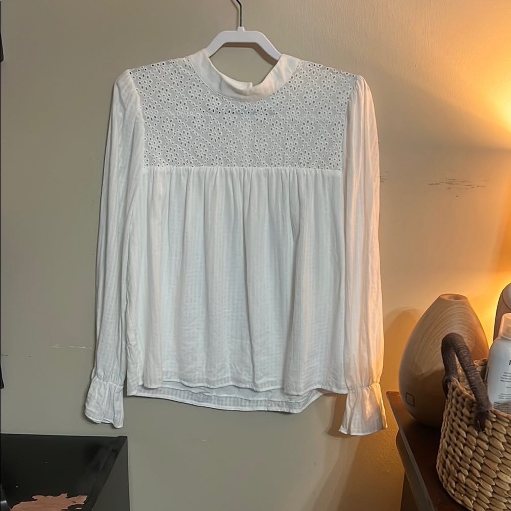 Greylin White Eyelet Blouse